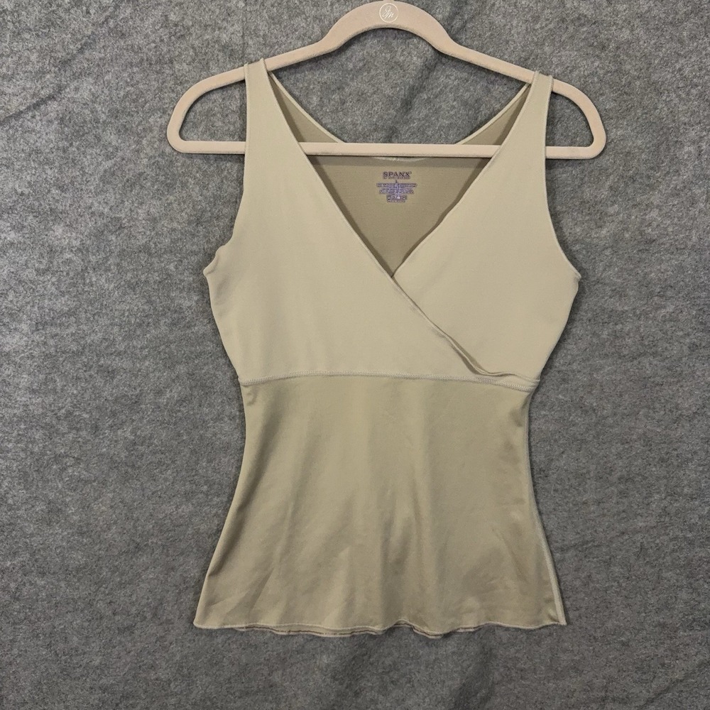 Spanx Hide & Seek Criss Cross Cami Womens Sz L Beige Stretch